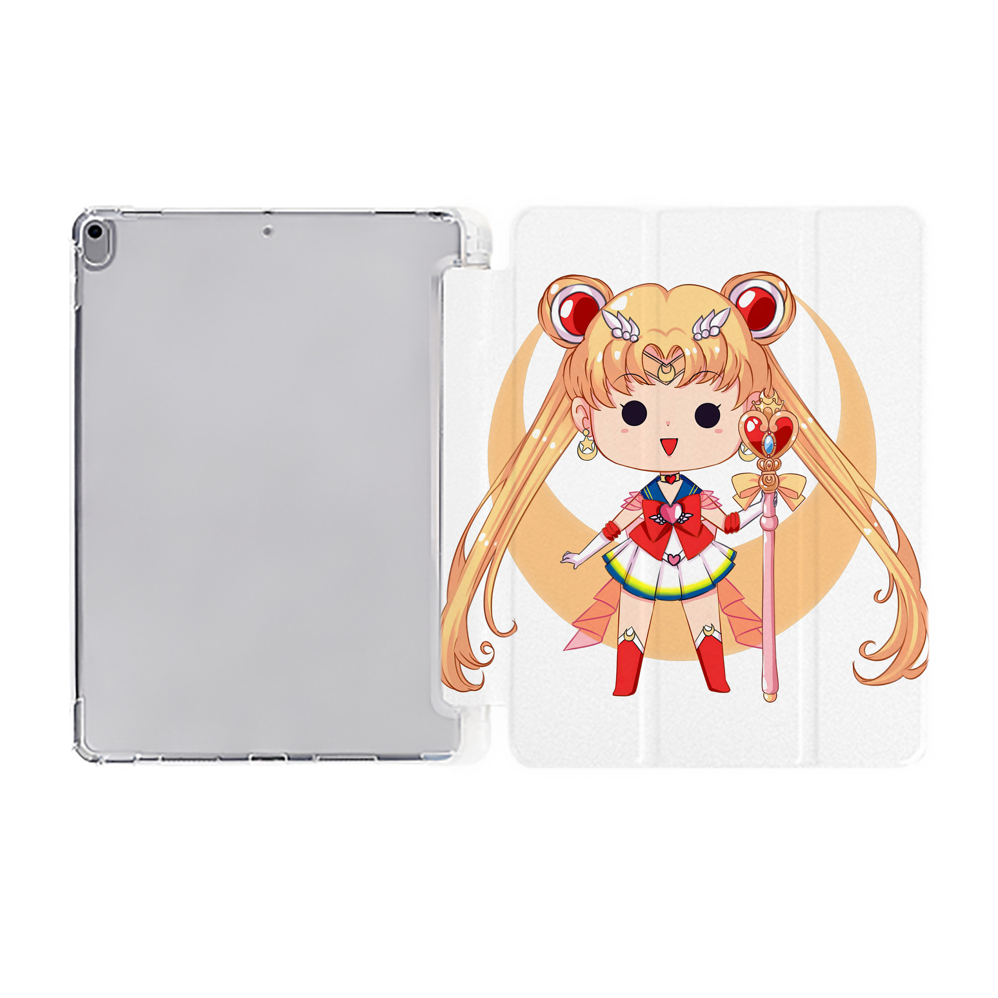 （画像用） 美少女戦士セーラームーン 月野 うさぎ つきの うさぎ Sailor Moon Tsukino Usagi IPad ケース ペン収納付き 三つ折りスタンド PUレザー×シリコン 対応機種9.5/10.5/10.9インチ